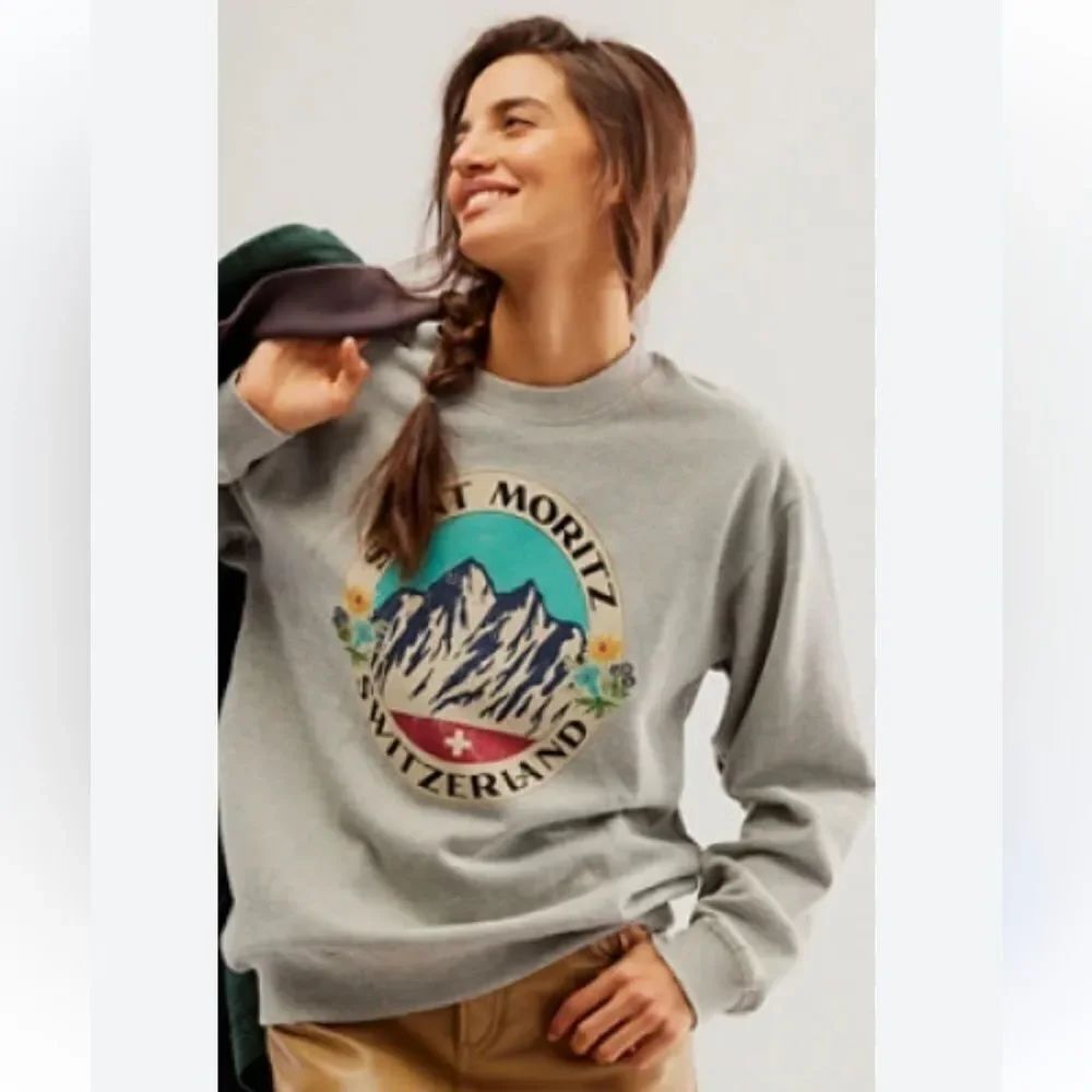 Desert Dreamer Saint Moritz Switzerland 🇨🇭 Mountain Sweatshirt by Free People